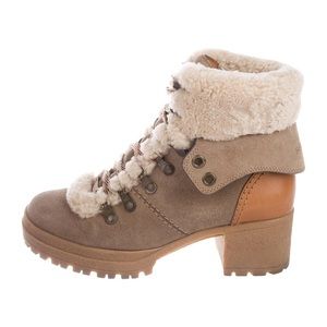 See by Chloe shearling trimmed combat boots